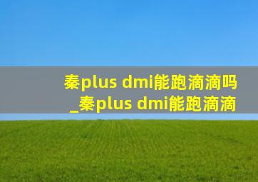 秦plus dmi能跑滴滴吗_秦plus dmi能跑滴滴